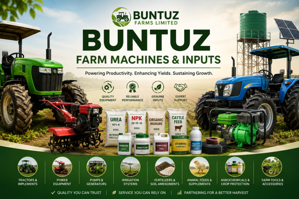 buntuz farm machines and imputs